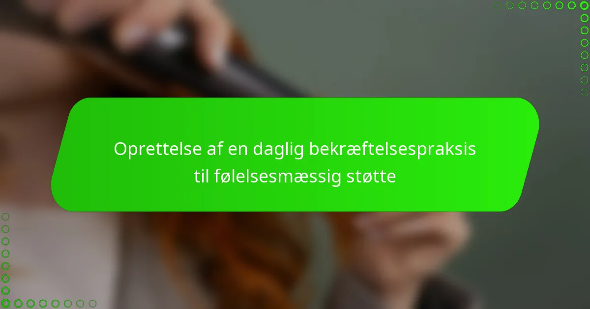Oprettelse af en daglig bekræftelsespraksis til følelsesmæssig støtte