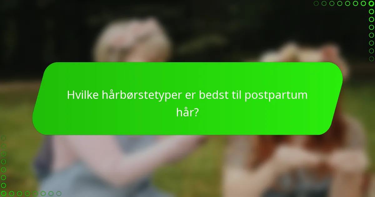 Hvilke hårbørstetyper er bedst til postpartum hår?